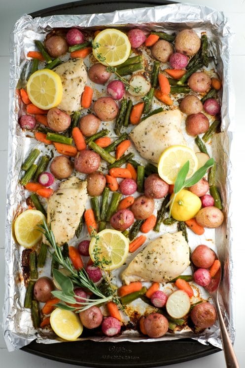 Sheet Pan Chicken and Spring Veggies Recipe | Super Healthy Kids | Food and Drink | Easy Weeknight Dinner