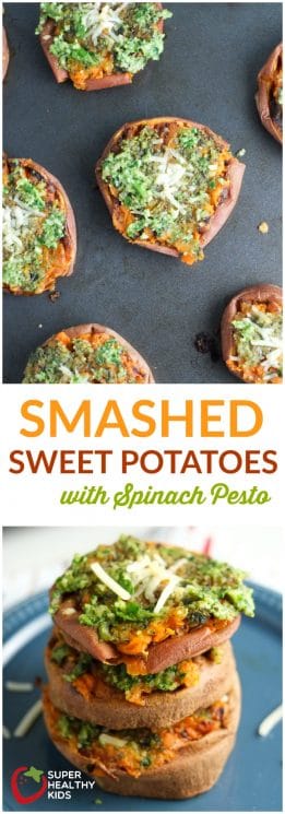 Smashed Sweet Potatoes with Spinach Pesto | Super Healthy Kids | Food and Drink