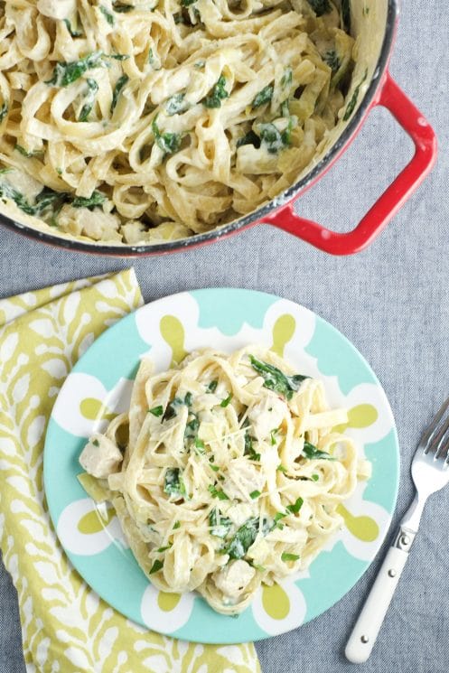 One Pot Spinach Artichoke Chicken Fettuccine Alfredo Recipe | Super Healthy Kids | Food and Drink