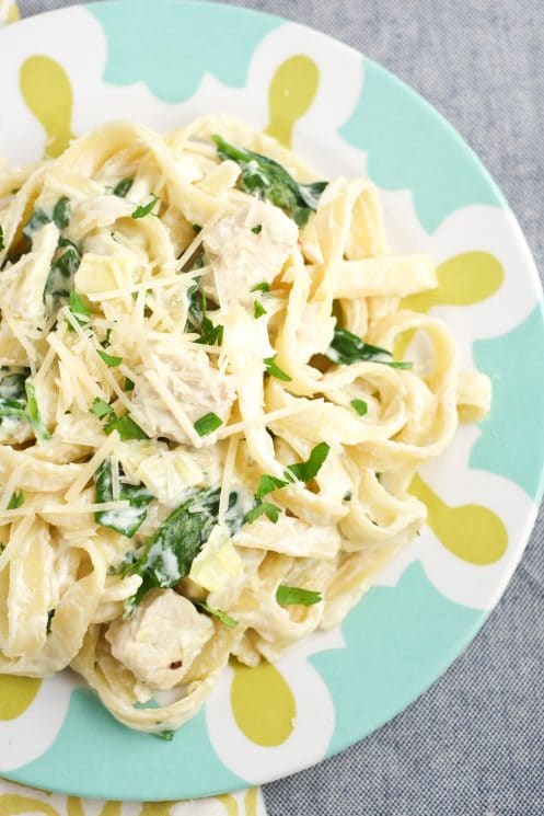 One Pot Spinach Artichoke Chicken Fettuccine Alfredo Recipe | Super Healthy Kids | Food and Drink