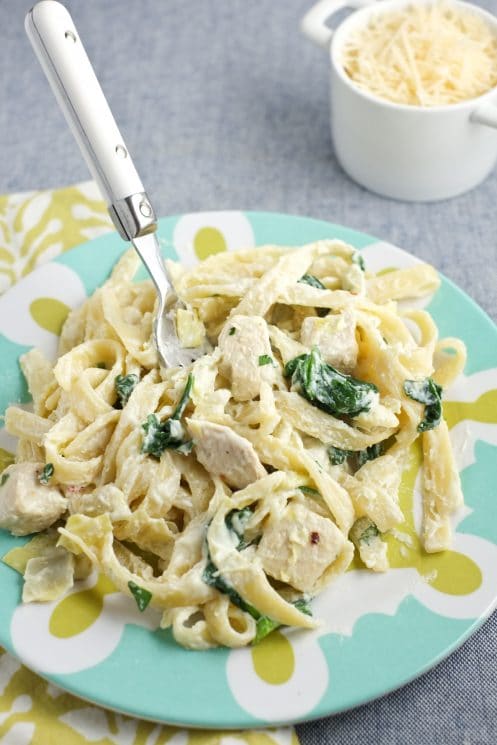 One Pot Spinach Artichoke Chicken Fettuccine Alfredo Recipe | Super Healthy Kids | Food and Drink