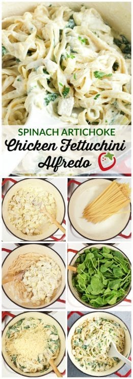 One Pot Spinach Artichoke Chicken Fettuccine Alfredo Recipe | Super Healthy Kids | Food and Drink