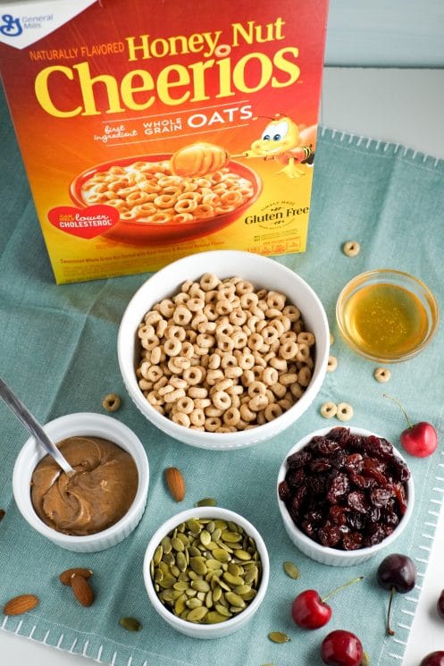 Fruity honey nut cheerios energy bites -- full of whole grains and protein.