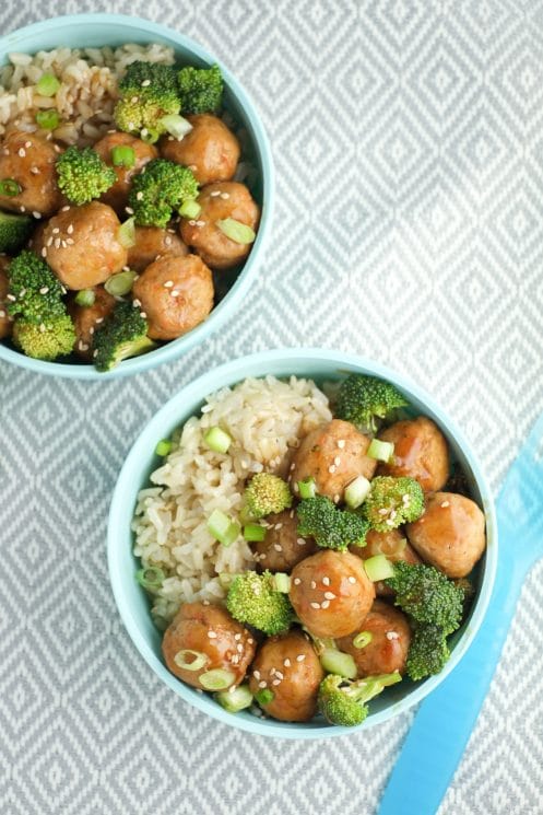 Kids love these tiny teriyaki meatballs!