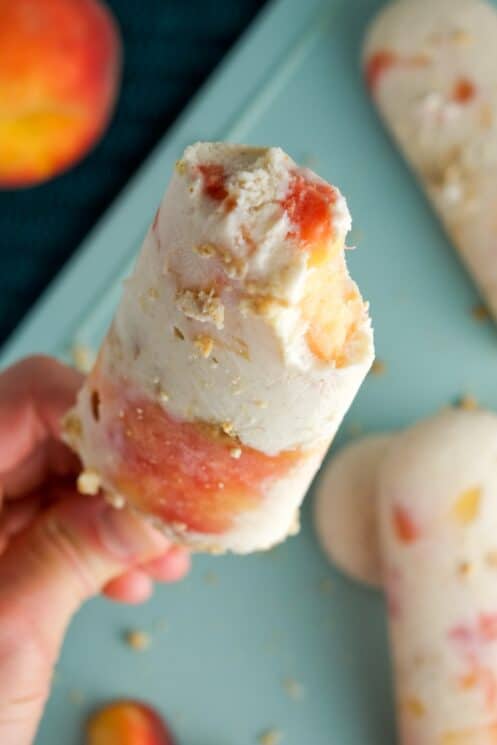 Yum! Fresh peaches surrounded by creamy Greek yogurt!