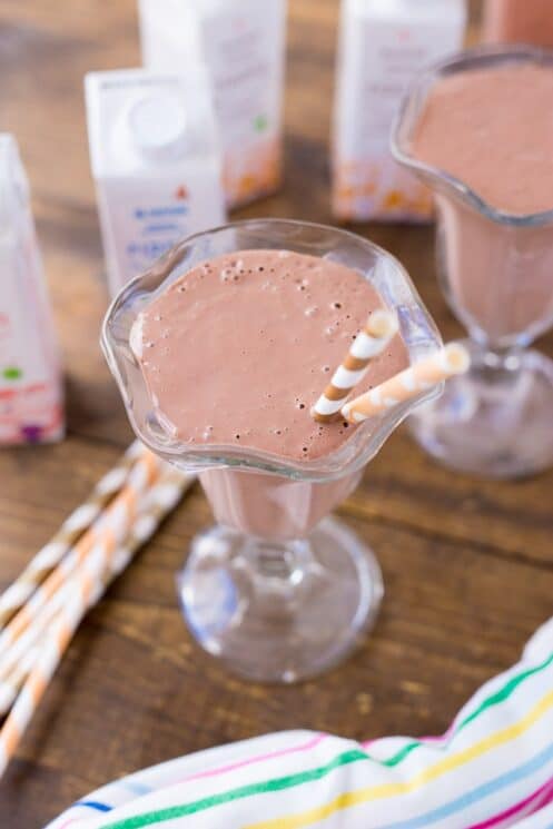 Kids love this Dairy Free Chocolate Peanut Butter Protein Shake