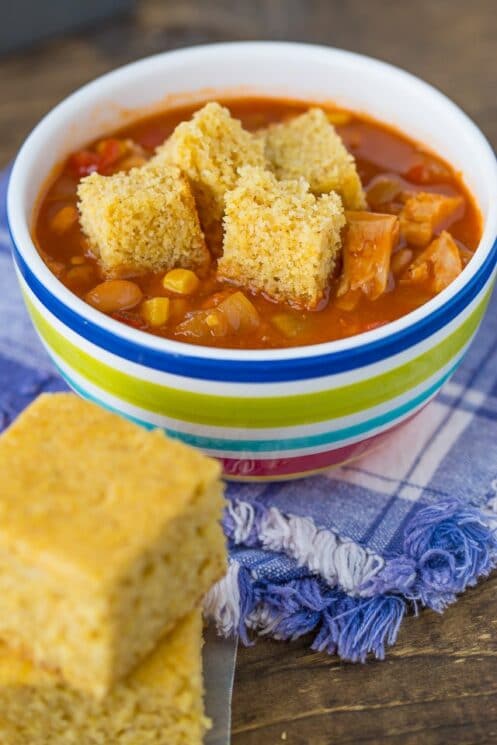 Spiced Cornbread and soup