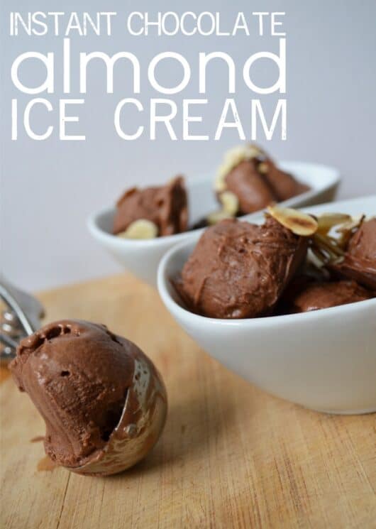 Instant Chocolate Almond Ice cream dessert for kids