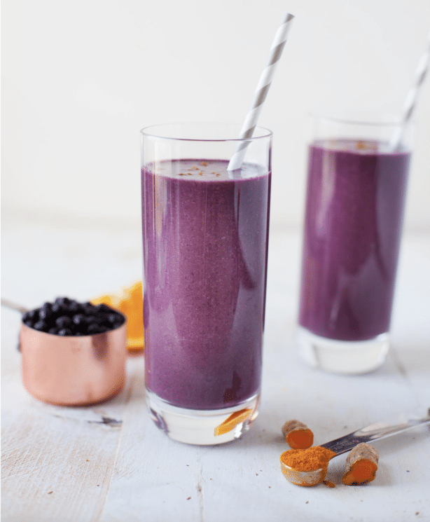 Immune Boosting Wild Blueberry Turmeric Winter Smoothie for Kids