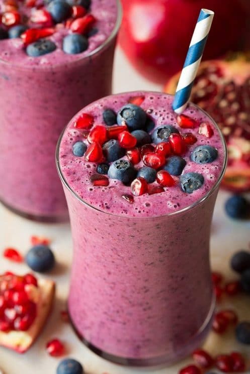 Wild Blueberry Pomegranate Winter Smoothie