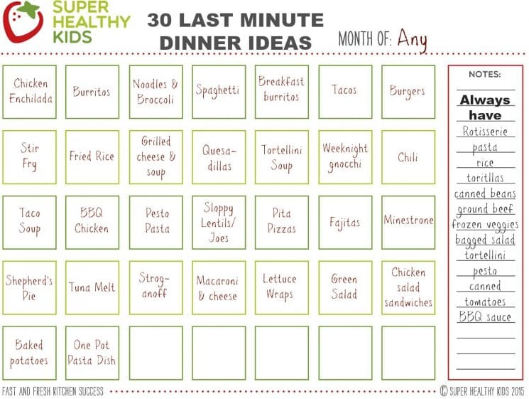 How To Make A Meal Plan Chart