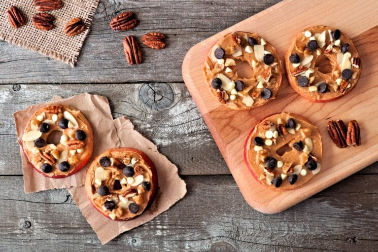 Healthy Snacking for Toddlers - High Protein Healthy Snack for Toddlers, apples with peanut butter and nuts