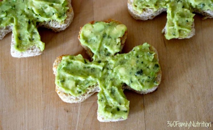 Shamrock Avocado Toast Fun St. Patrick's Day Food Ideas