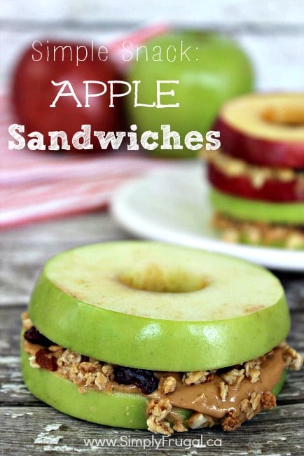 20 Fun and Healthy Food Ideas to Celebrate St. Patrick's Day, apple sandwiches with peanut butter