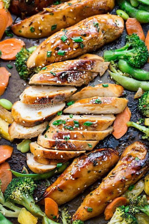 sheet pan dinners, chicken, broccoli, veggies