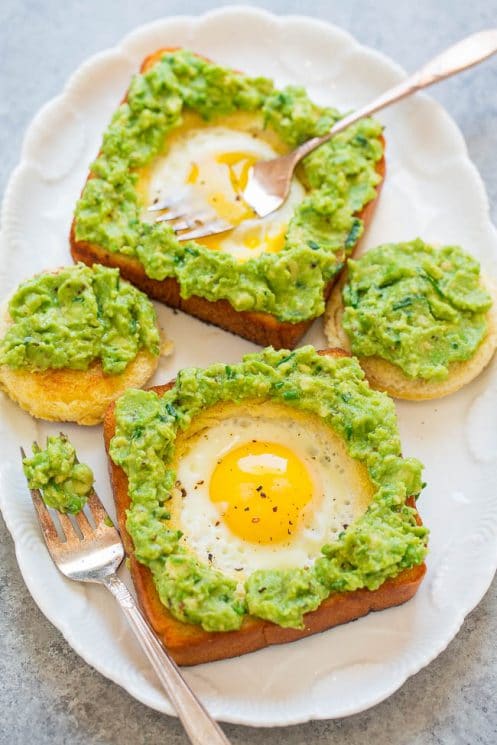 Egg in a hole avocado toast quick breakfast