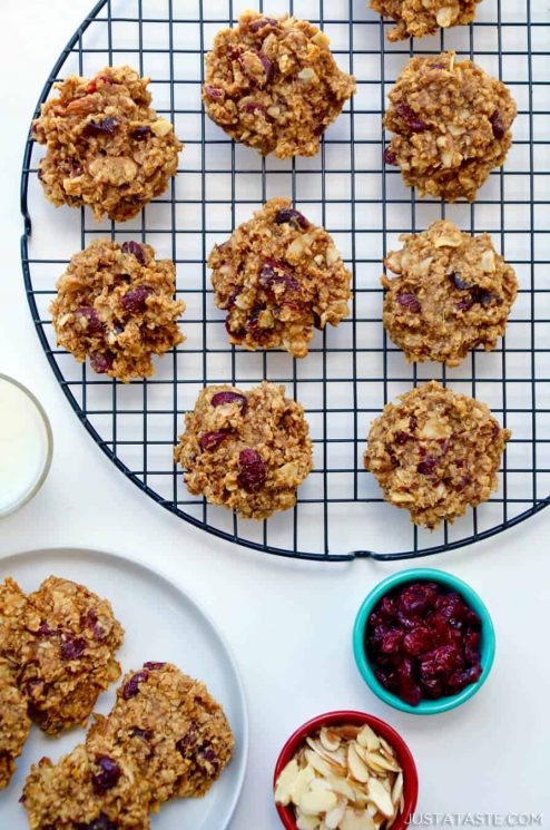 Quick and Healthy Breakfast Cookies on a Baking Rack