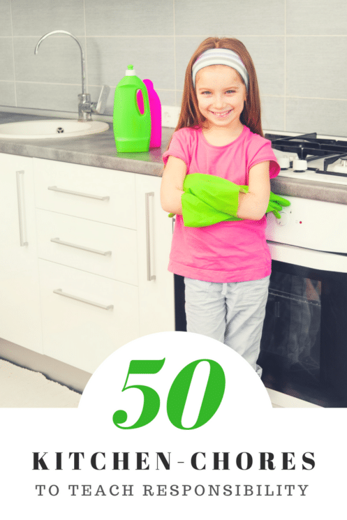 50 kitchen chores to teach kids responsibility