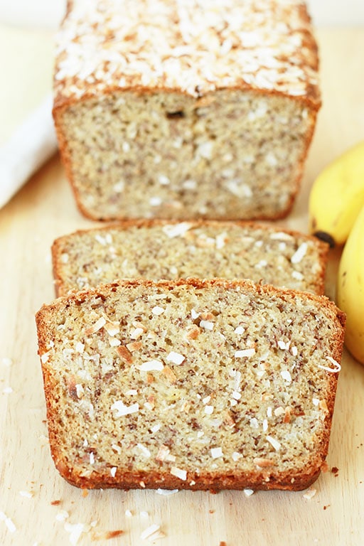 Coconut Banana Bread Sliced