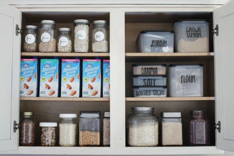 Shelf Stable Almond Milk in a Cupboard