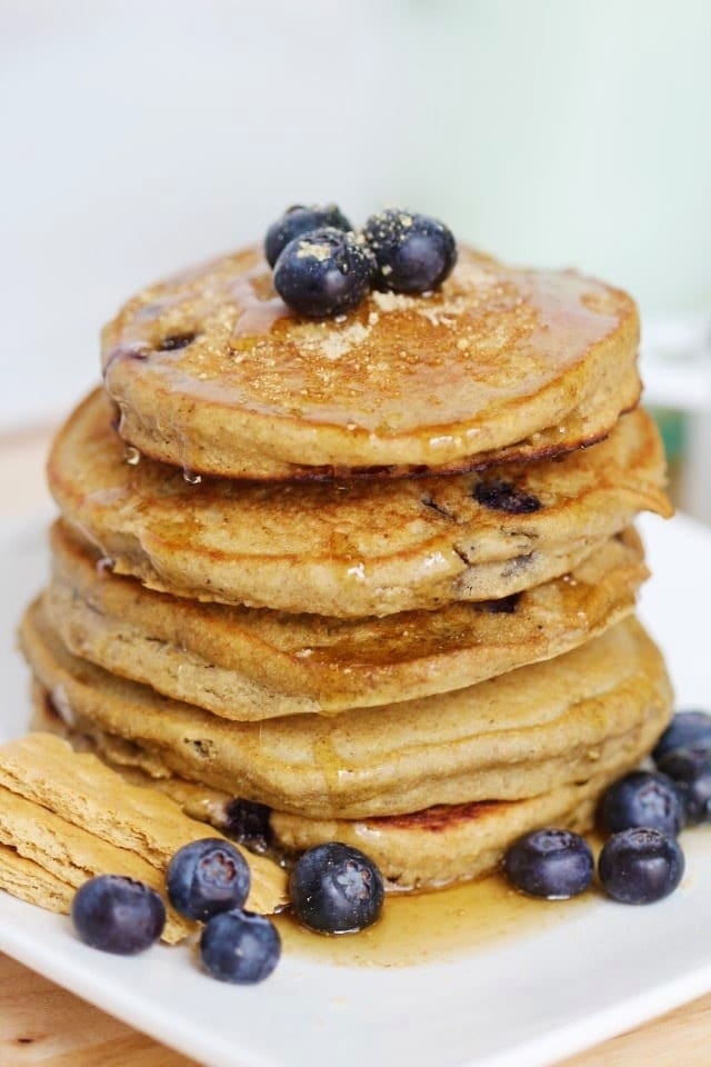 Blueberry Graham Pancakes – Super Healthy Kids Blueberry Graham Pancakes – Super Healthy Kids