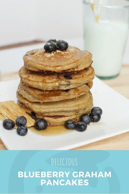 Delicious blueberry graham pancakes for kids