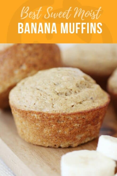 The Best Sweet Moist Healthy Banana Muffins