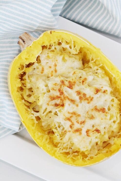 Gooey Cheesy Spaghetti Squash Cooked in the Instant Pot