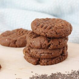 stack of chocolate chia cookies