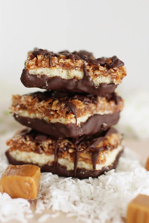 homemade girl scout cookie samoas bars