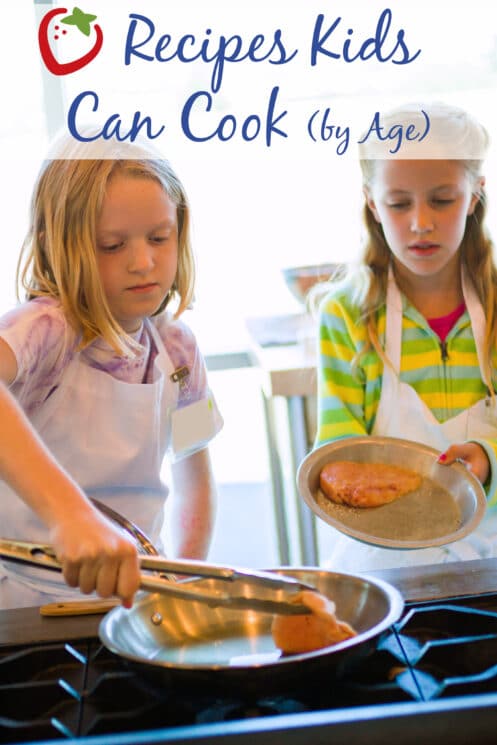 kids learning to cook chicken