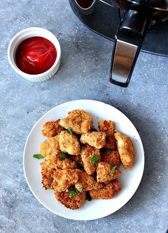 air fryer chicken nuggets with ketchup