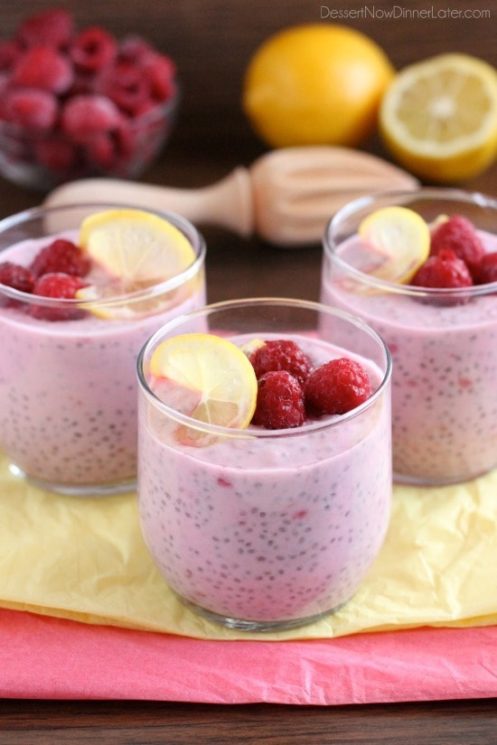 raspberry lemon chia seed pudding