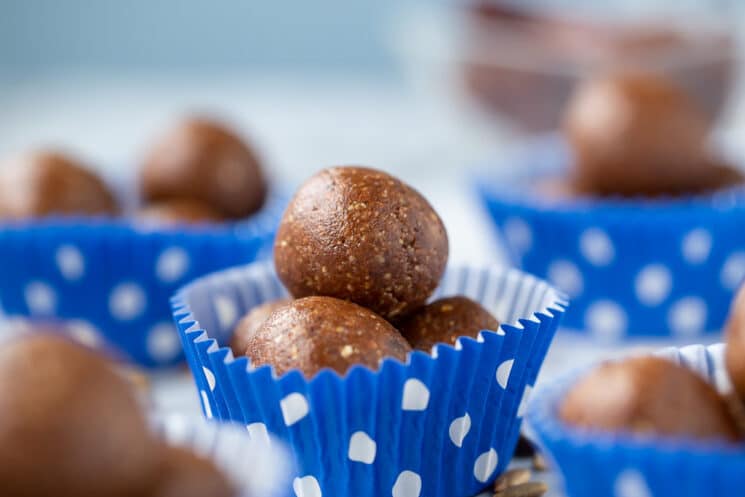 close up protein fudge energy ball