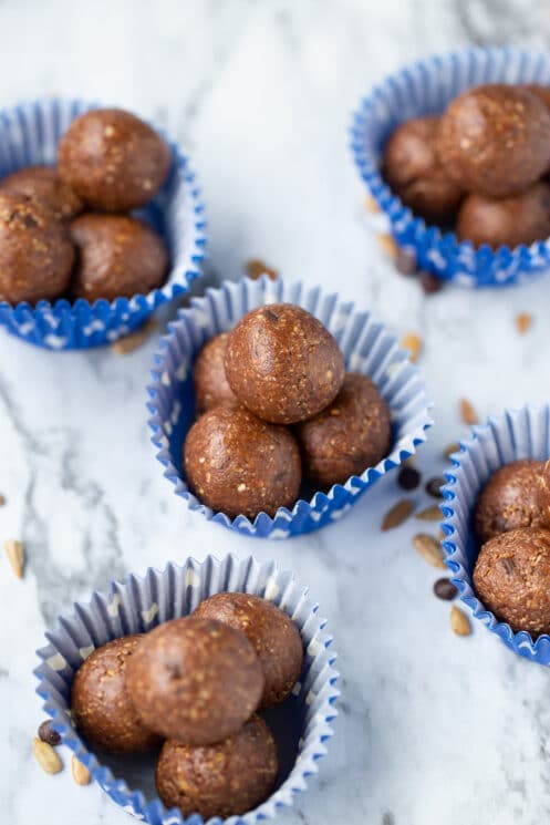 protein energy balls made with nuts and seeds