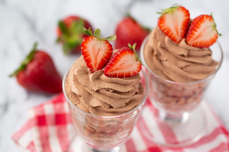 creamy chocolate mousse with fresh berries