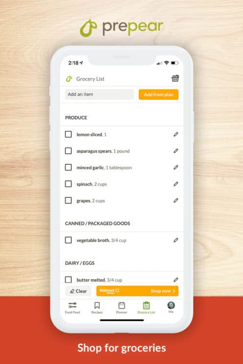 grocery app prepear