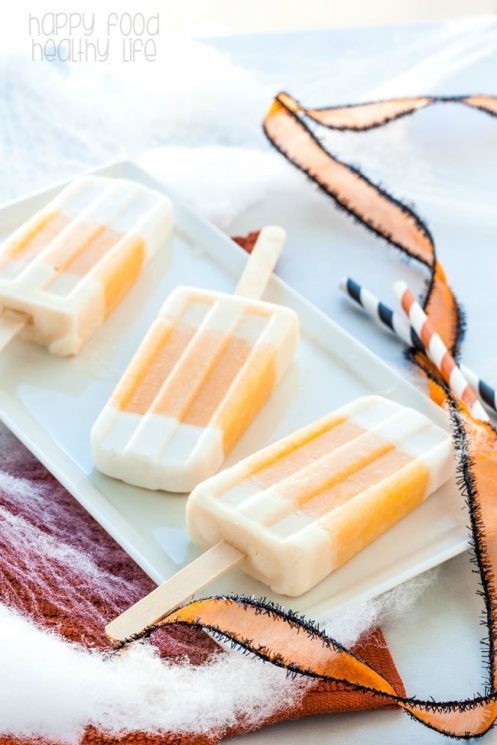 popsicles that are the same color as candy corn on platter