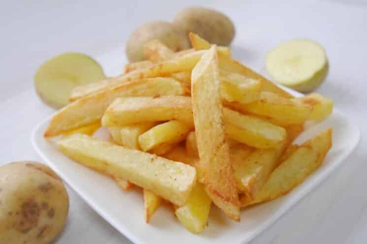 plate of crispy baked potato fries