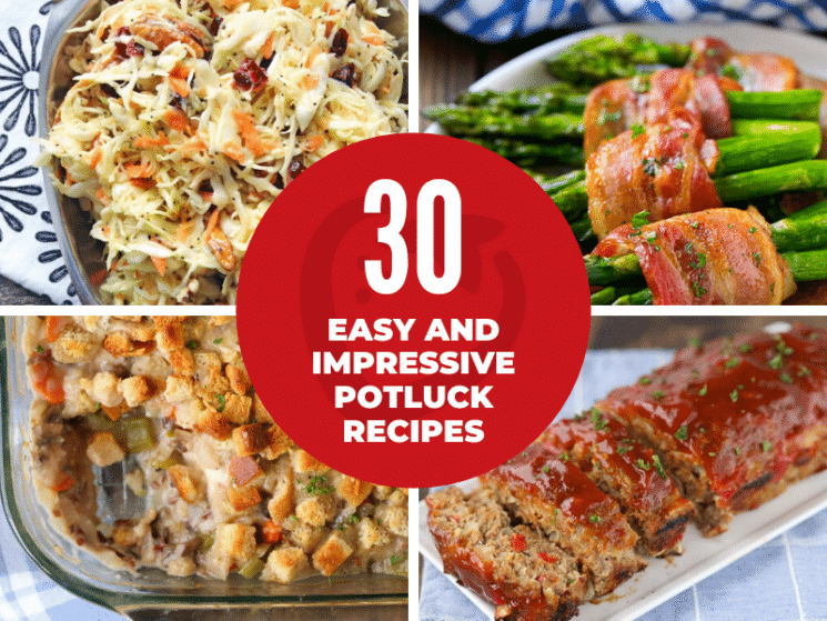 collage of potluck recipe ideas