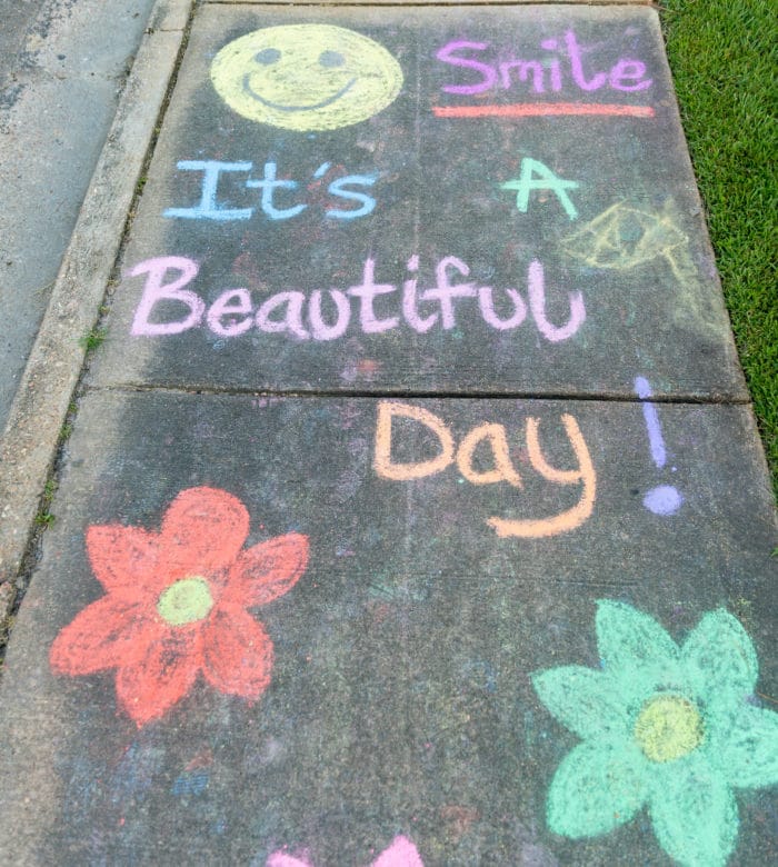 sidewalk chalk positive message
