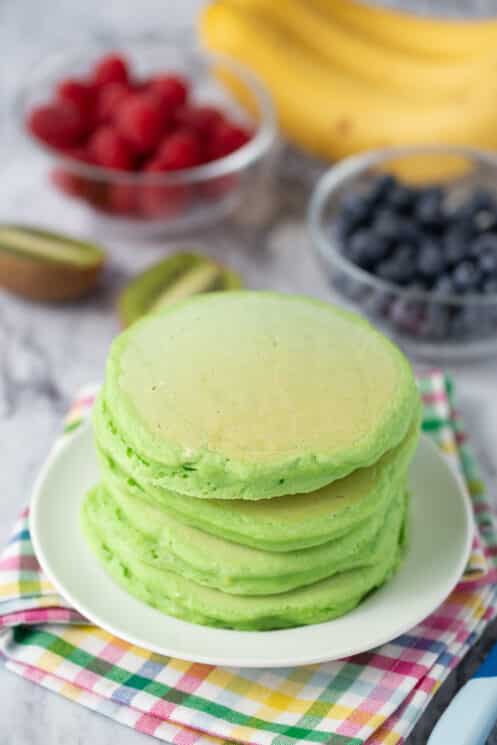 stack of sweet spinach pancakes