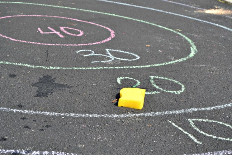 sidewalk chalk target practice game