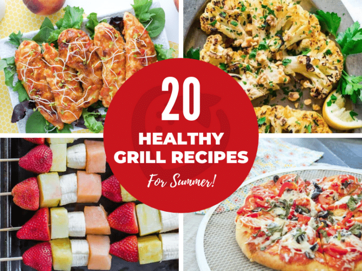 collage of healthy grilling recipes