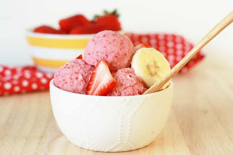 strawberry banana sorbet horizontal photo