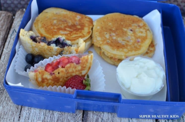 finger food pancakes with fruit inside