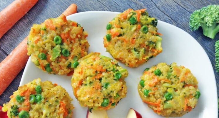 colorful quinoa and vegetable patties for toddlers