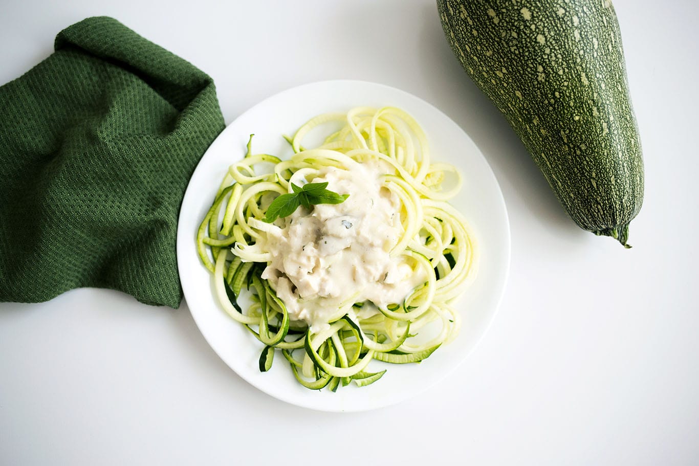 Zucchini Pasta Alfredo - Super Healthy Kids