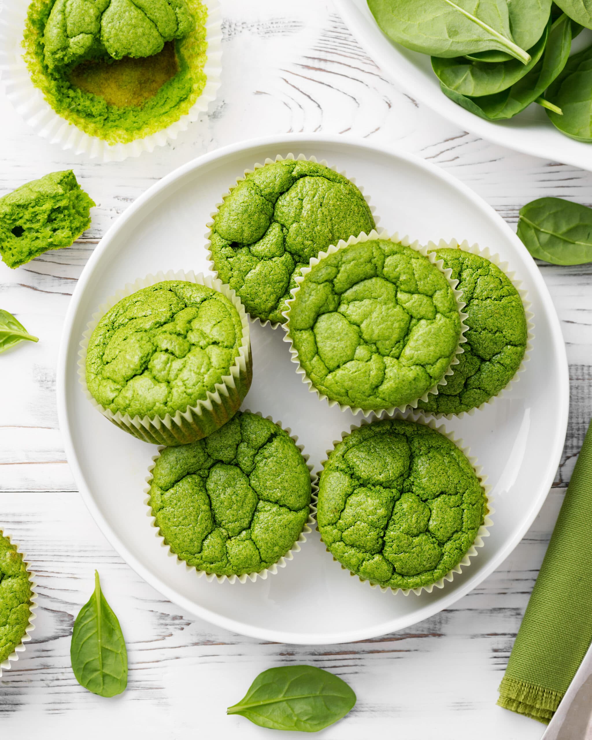 fruit and veggie smoothie muffins on a white plate