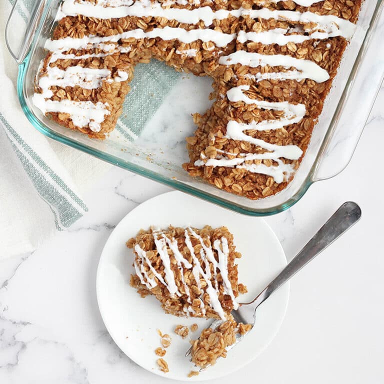 cinnamon roll baked oatmeal featured image square 4 — Health, Kids